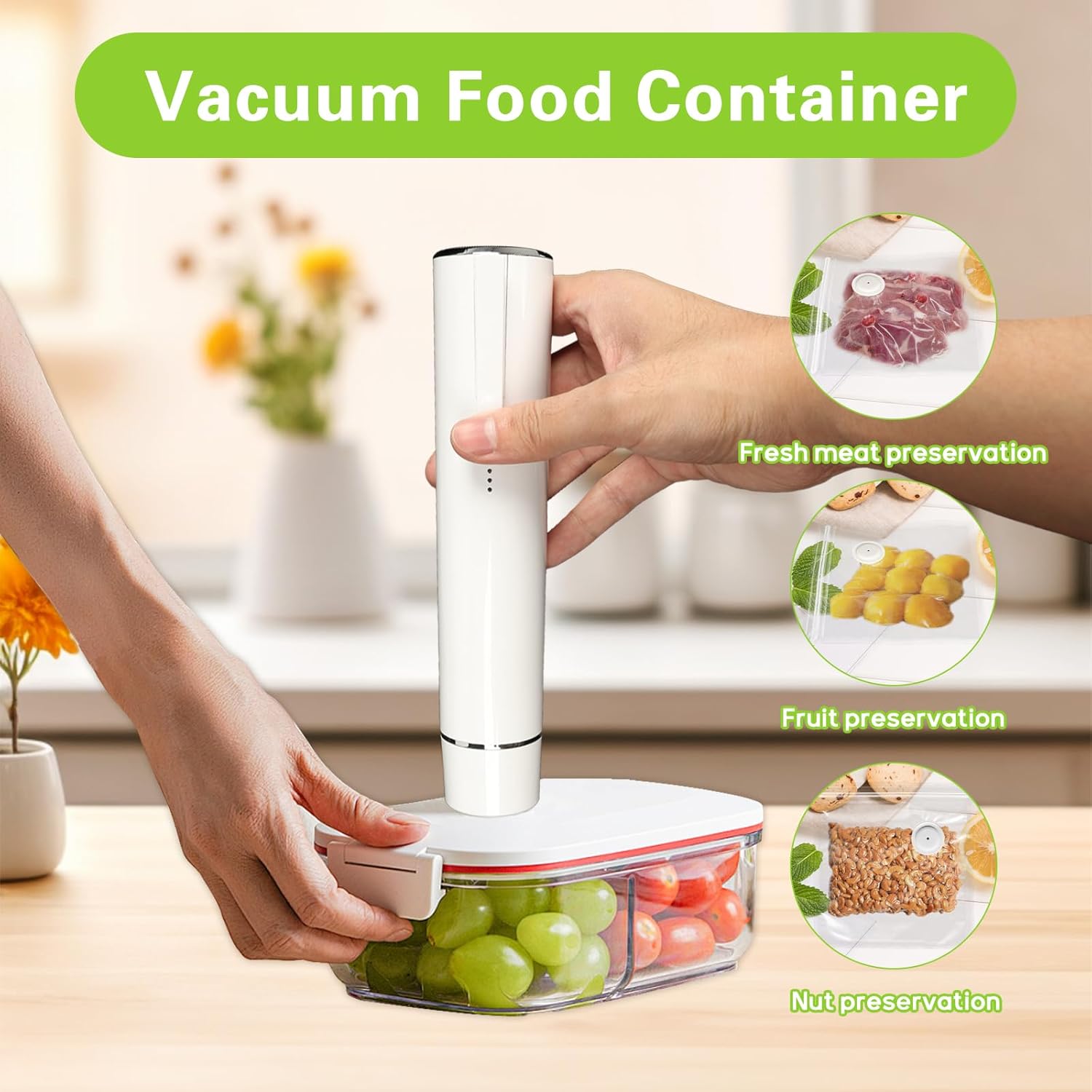 Food Vacuum Sealer Machine - ماكينة سد الفراغات المحمولة مع 5