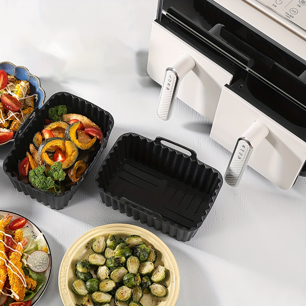 قطعتان من وعاء السيليكون لقلاي - مراجعة Air Fryer Silicone Pot Liner وسعره